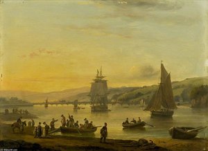 Landing From The Ferry At Teignmouth, Devon — Thomas Luny