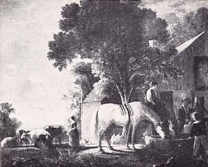 Farmyard Evening, (painting) — Asher Brown Durand