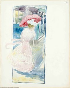 A Girl Riding A Tricycle In The Park — Maurice Brazil Prendergast