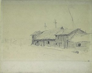 Fishermen's Huts, Behind Which Stand Out The Masts Of Sailboats — Johan Barthold Jongkind