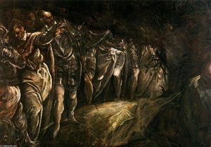 The Prayer In The Garden (detail) — Jacopo Tintoretto, Baroque