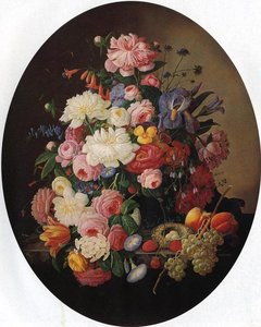 Floral Still Life With Bird's Nest — Severin Roesen