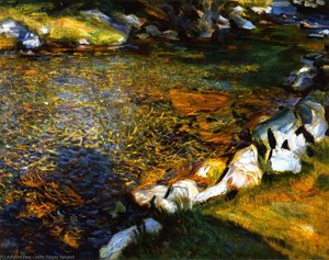 Val D'aosta, Stepping Stones — John Singer Sargent