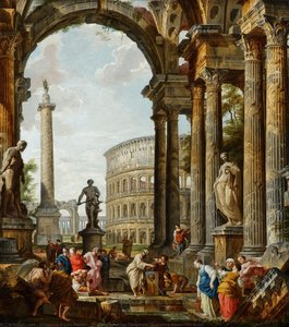 The Philosopher Diogenes Throwing Down His Bowl — Giovanni Paolo Panini