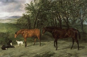 Portrait Of Hunters, 'honey' And 'heckford' — William Luker