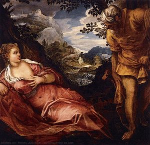 The Meeting Of Tamar And Judah — Jacopo Tintoretto, Baroque Drama