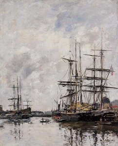 The Deauville Basin — Eugène Louis Boudin, Impressionism
