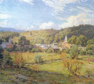 The Village- September Morning — Willard Leroy Metcalf