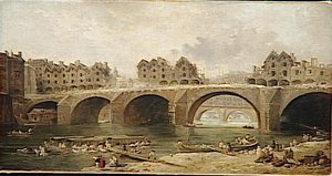 Demolition Des Maisons Du Pont Notre Dame, En 1786 — Hubert Robert