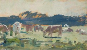 Study Of Cattle, Thorington Street, Stour Valley — Sir Alfred James Munnings