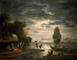 Coastal Scene (la Nuit) — Claude-joseph Vernet