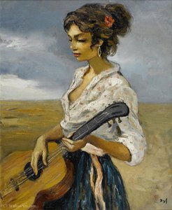 Rosette, Gypsy With Guitar, (1956) — Marcel Dyf