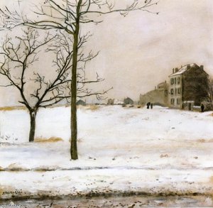 Montmartre Under The Snow — Jean-françois Raffaelli