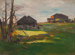 Farmstead, Ostrovno — Konstantin Alexeievitch Korovin, Impressionism