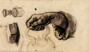 Hand With A Pot, The Knob Of A Chair And A Hunk Of Bread — Vincent Willem Van Gogh, Impressionistic Realism
