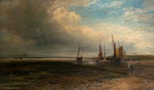 Carting Fish, Mount's Bay, Cornwall — Edmund Morison Wimperis, Romanticism
