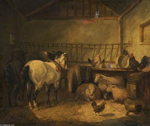 Animals In A Stable — George Morland, Neoclassical