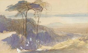 Greek Figures And Mules On A Rocky Track, Crete — Edward Lear