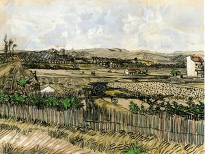 Harvest In Provence, At The Left Montmajour — Vincent Willem Van Gogh