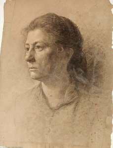 Study Of A Woman's Head — John Ottis Adams
