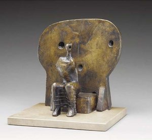 Armless Seated Figure Against Round Wall — Henry Moore, Abstract Expressionism