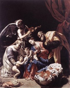 Holy Family With St Elizabeth, The Young St John The Baptist And An Angel — Orazio Borgianni