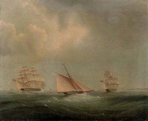 Shipping In The Channel — Thomas Buttersworth, Romanticism