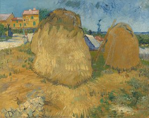 Wheat Stacks In Provence — Vincent Willem Van Gogh, Post-impressionism