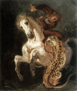 Jaguar Attacking A Horseman — Eugène Delacroix