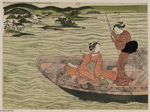 Two Women On A Boat — Suzuki Harunobu