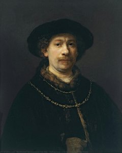 Self-portrait Wearing A Hat And Two Chains — Rembrandt Van Rijn
