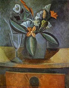 Flowers In A Grey Jug And Wine-glass With Spoon — Pablo Picasso