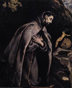 St Francis In Prayer Before The Crucifix — El Greco