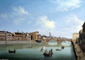 View Of The Arno With The Ponte Santa Trinità
