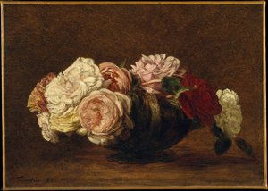 Roses In A Bowl — Henri Fantin-latour, Contemporary Realism