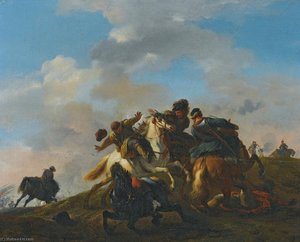 A cavalry skirmish