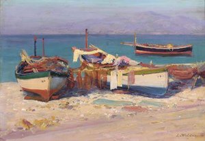 Fishing Boats Onshore — Lionel Walden