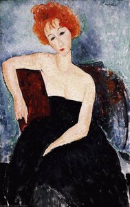 Red-headed Girl In Evening Dress — Amedeo Clemente Modigliani, Expressionism