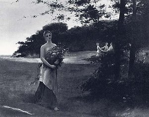 Juno And The Three Graces, (painting) — Arthur B. Davies, Romanticism