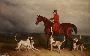 James 'the Young Commodore' Watson, On A Hunter, With Hounds — Charles Hancock