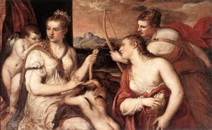 Venus Blindfolding Cupid — Titian, Baroque