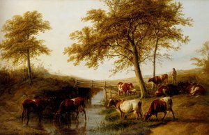 Cattle Resting By A Brook — Thomas Sidney Cooper