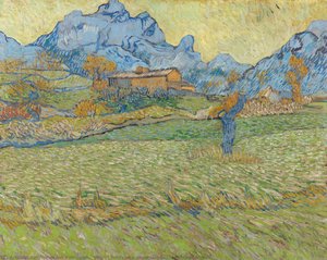 Wheat Fields In A Mountainous Landscape — Vincent Willem Van Gogh, Post-impressionism