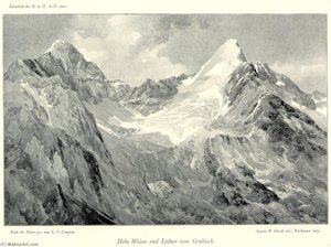 Deutsch Hohe Weiße Und Lodner Vom Grubjoch — Edward Theodore Compton