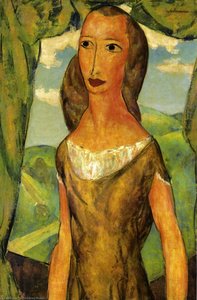 Girl With Landscape — Alfred Henry Maurer