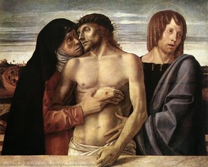 Dead Christ Supported By The Madonna And St John (pietà) — Giovanni Bellini, Renaissance