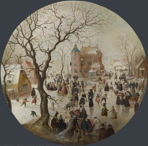 A Winter Scene With Skaters Near A Castle — Hendrick Avercamp