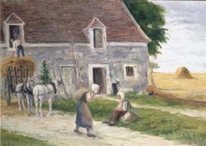Farmers At The Farm — Maximilien Luce