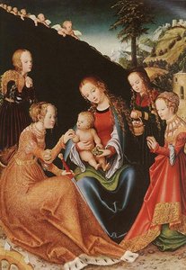 The Mystic Marriage Of St. Catherine — Lucas Cranach The Elder, Northern Renaissance Style