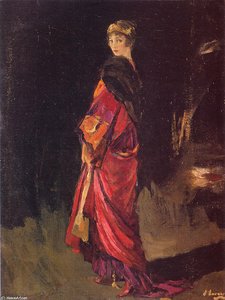 Study For Hazel In Rose And Gold — Sir John Lavery, Academic Portraiture